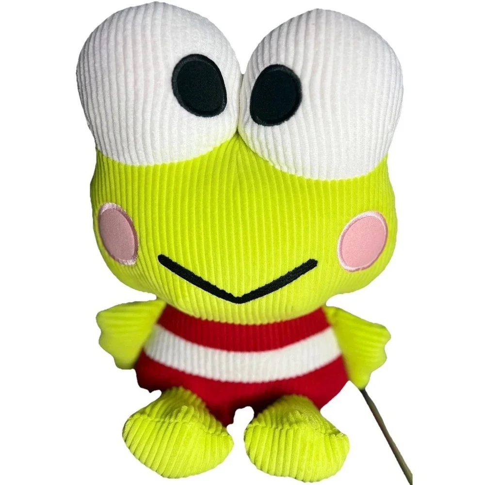 Sanrio Keroppi Plush Corduroy Frog 13in Red White Stripe Round1 Kawaii Round1